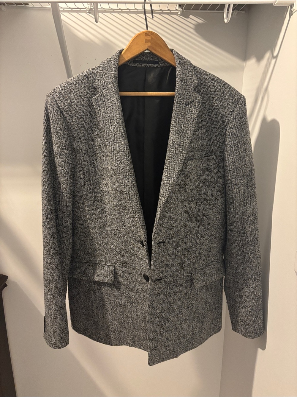 Matinique Men’s Gray Herringbone Wool Blend Sport Coat Blazer